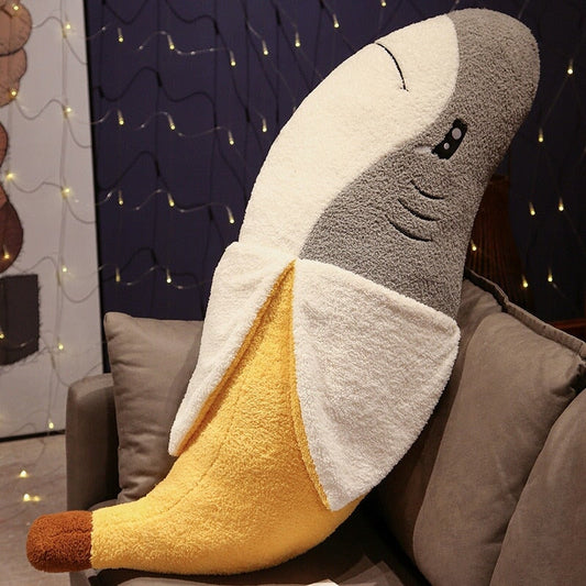 Bestofkawaii Fluffy Shark Banana Plushie 