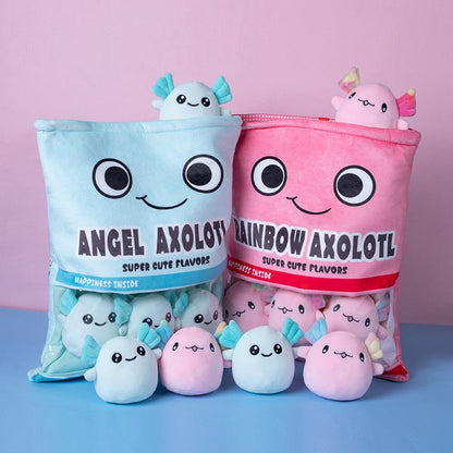 Rainbow Axolotl Candy Bag Plushies