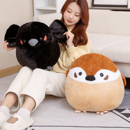 Bestofkawaii Round Chonky Sparrow Raven Crow Bird Plushies 