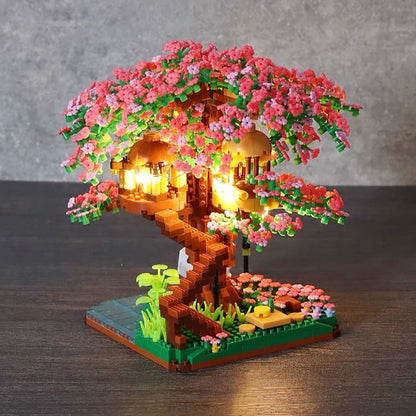 Bestofkawaii Sakura Cherry Blossom Tree House Nano Building Set 