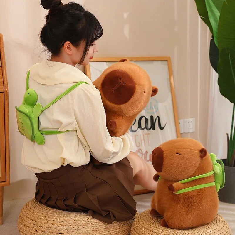 Capybara With Turtle Back Pack Plushies