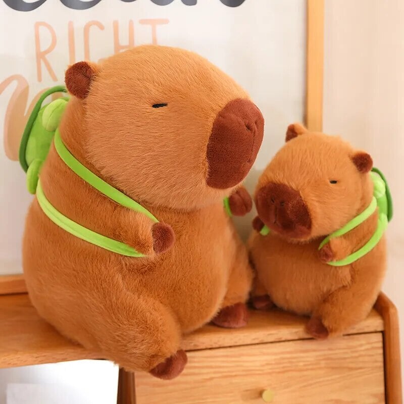 Capybara With Turtle Back Pack Plushies