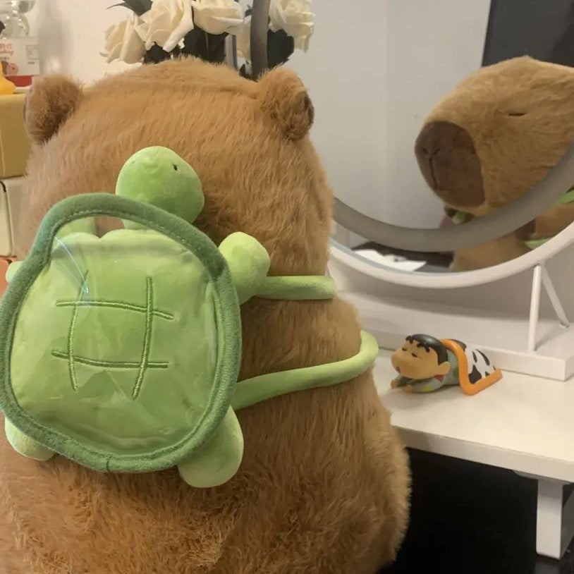 Capybara With Turtle Back Pack Plushies